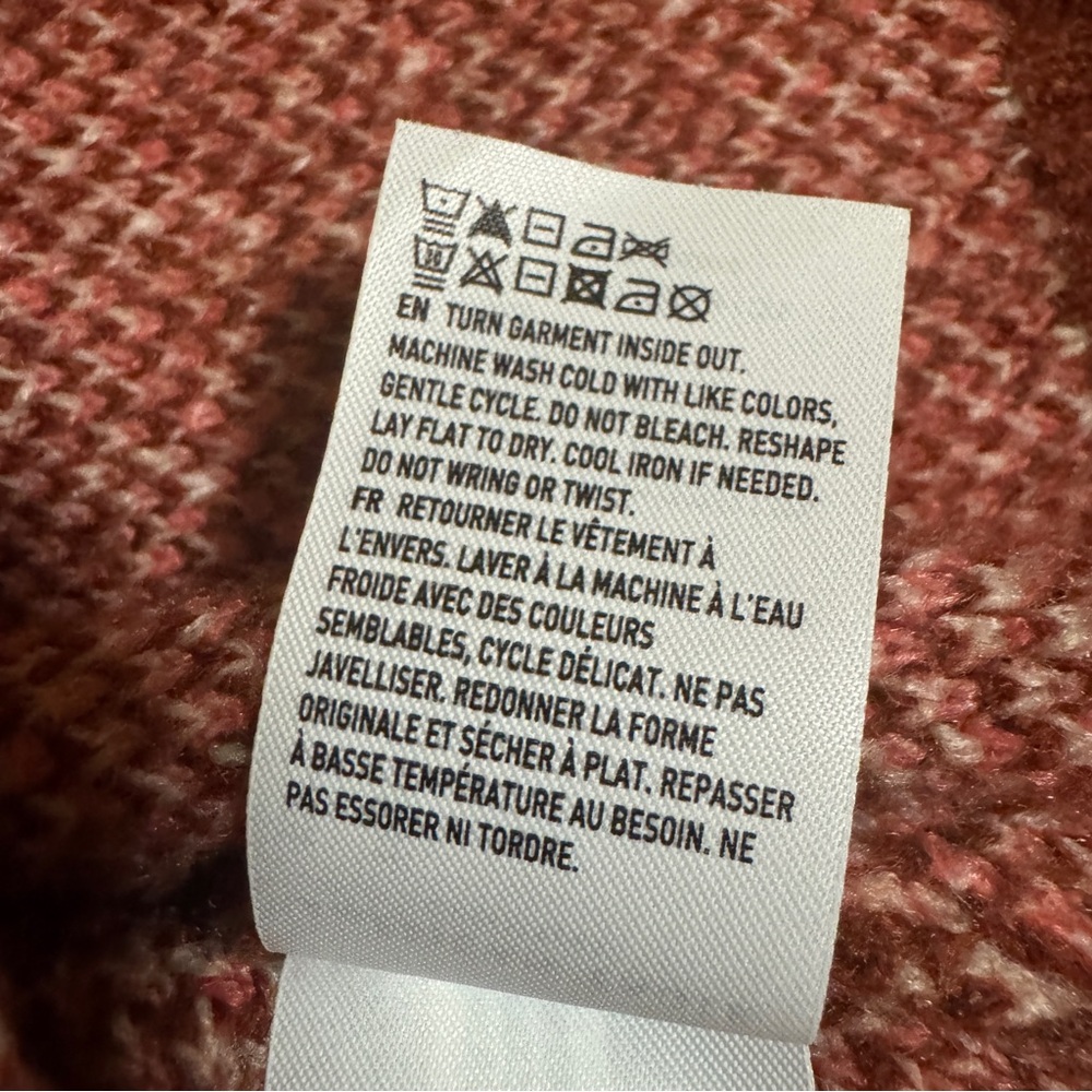 American Eagle Fair Isle Cropped Sweater XL Nordic Mock Neck Knit - Picture 11 of 13